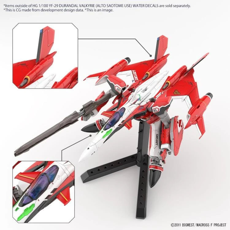 Bandai Macross Frontier HG YF-29 Durandal Valkyrie (Saotome Alto) Special Water Slide Decals Sheet - Image 3