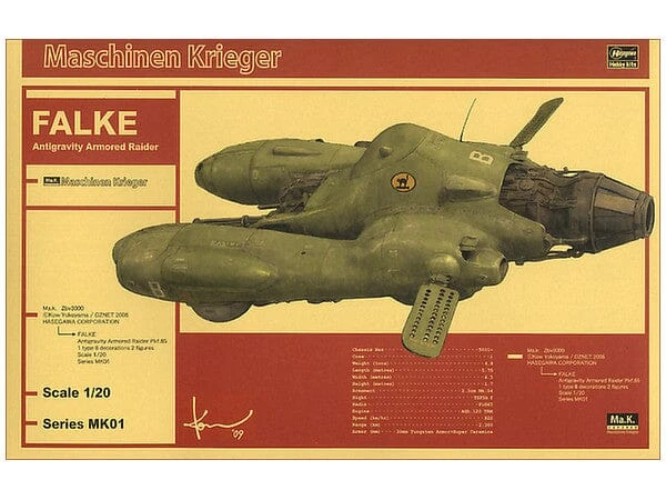 Maschinen Krieger MK01 1/20 Antigravity Armored Raider Pkf.85 FALKE Model Kit - Image 2