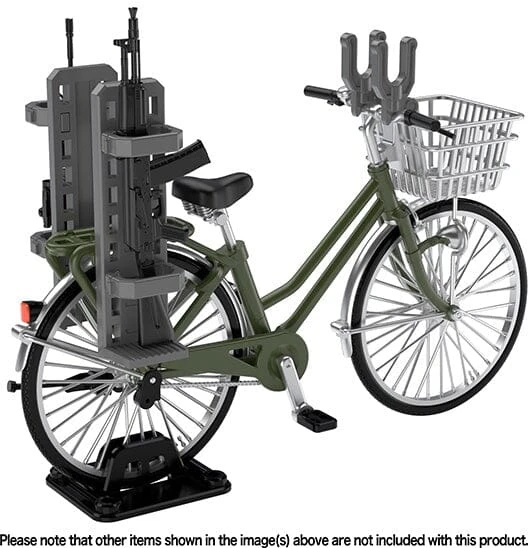 TomyTec Little Armory 1/12 LM007 Commuting Bicycle Defense School Olive Drab - Image 2