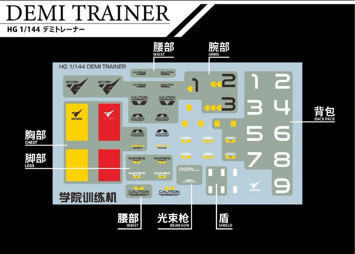 C86 TWFM HG Gundam Aerial / Mirasoul Flight Unit / Lfrith / Demi Trainer / Chuchu's Demi Trainer Decal Sheet - Image 8