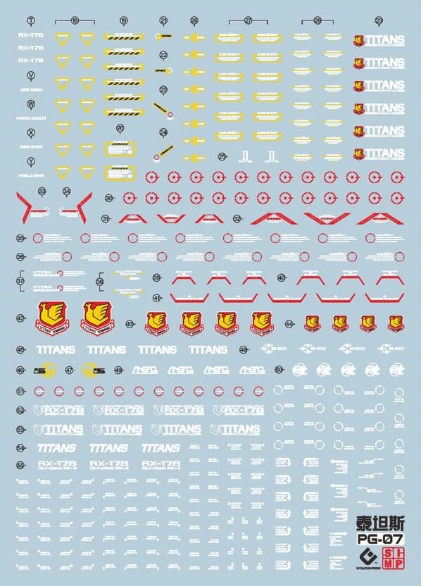 D31 PG RX-178 Gundam MK-II (Titans) Decal Sheet - Image 3